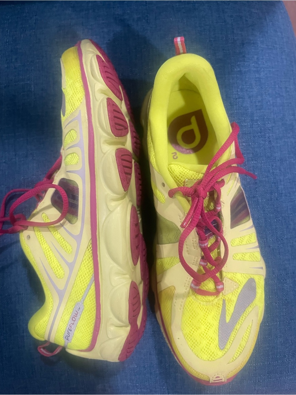 Brooks Neon Yellow and Pink Kids' Running Sneakers